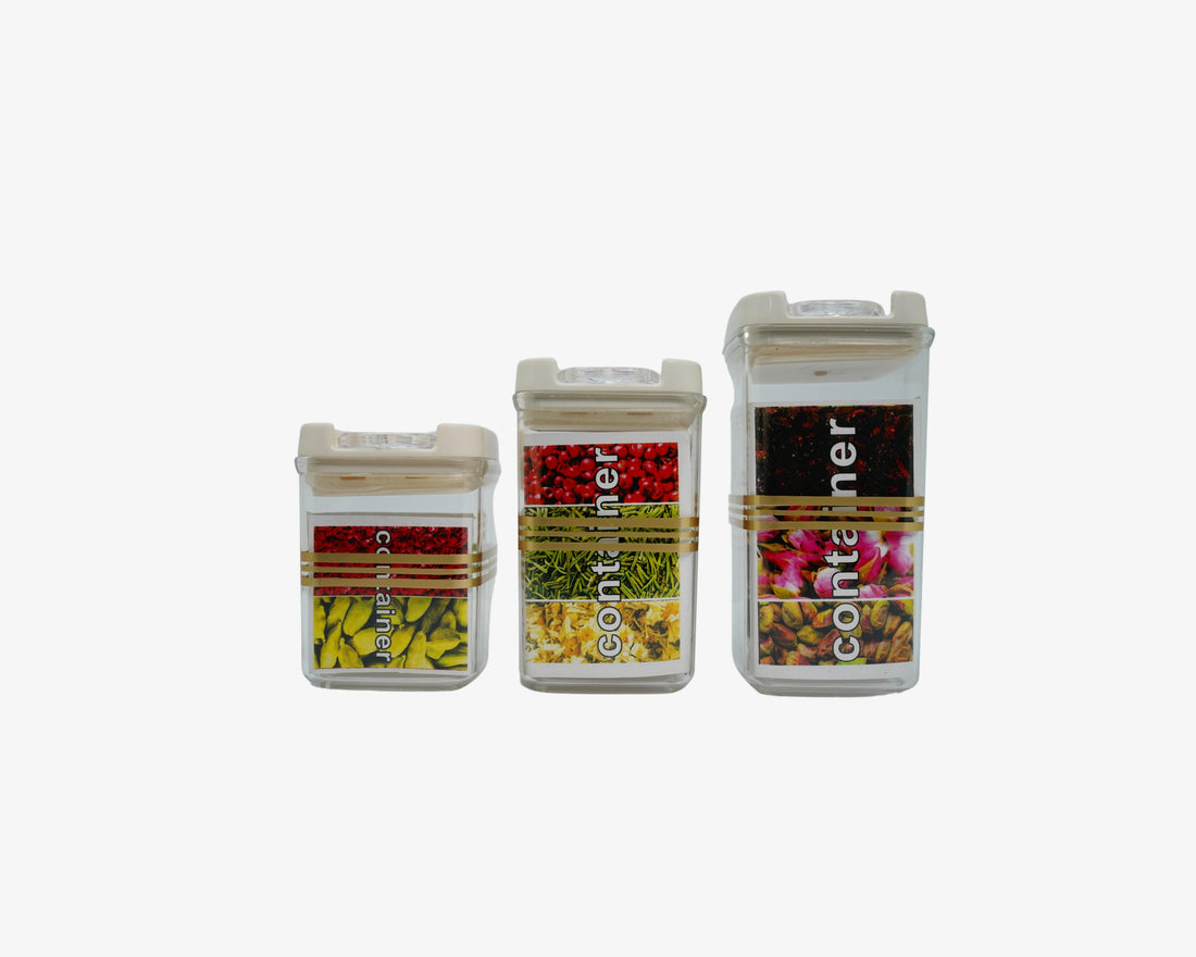 BPA-Free Airtight Acrylic Food Storage Containers - Pack of 3