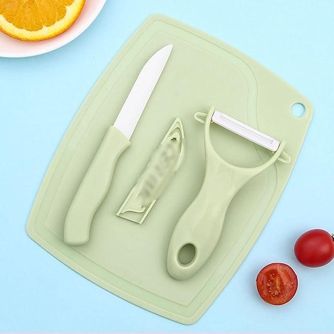 3-Piece Kitchen Cutting Set – Knife, Peeler & Cutting Board Combo