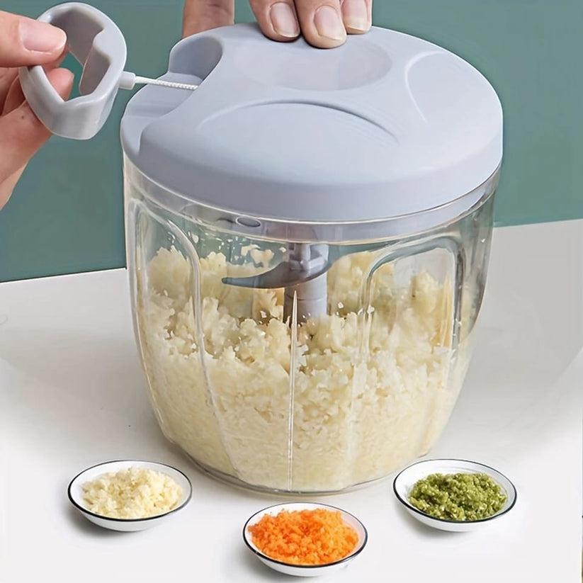 5-Blade Manual Food Chopper – 900ml Capacity for Effortless Prep